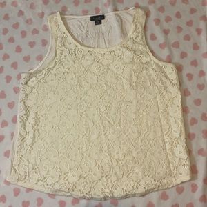 Metaphor cream lace tank top